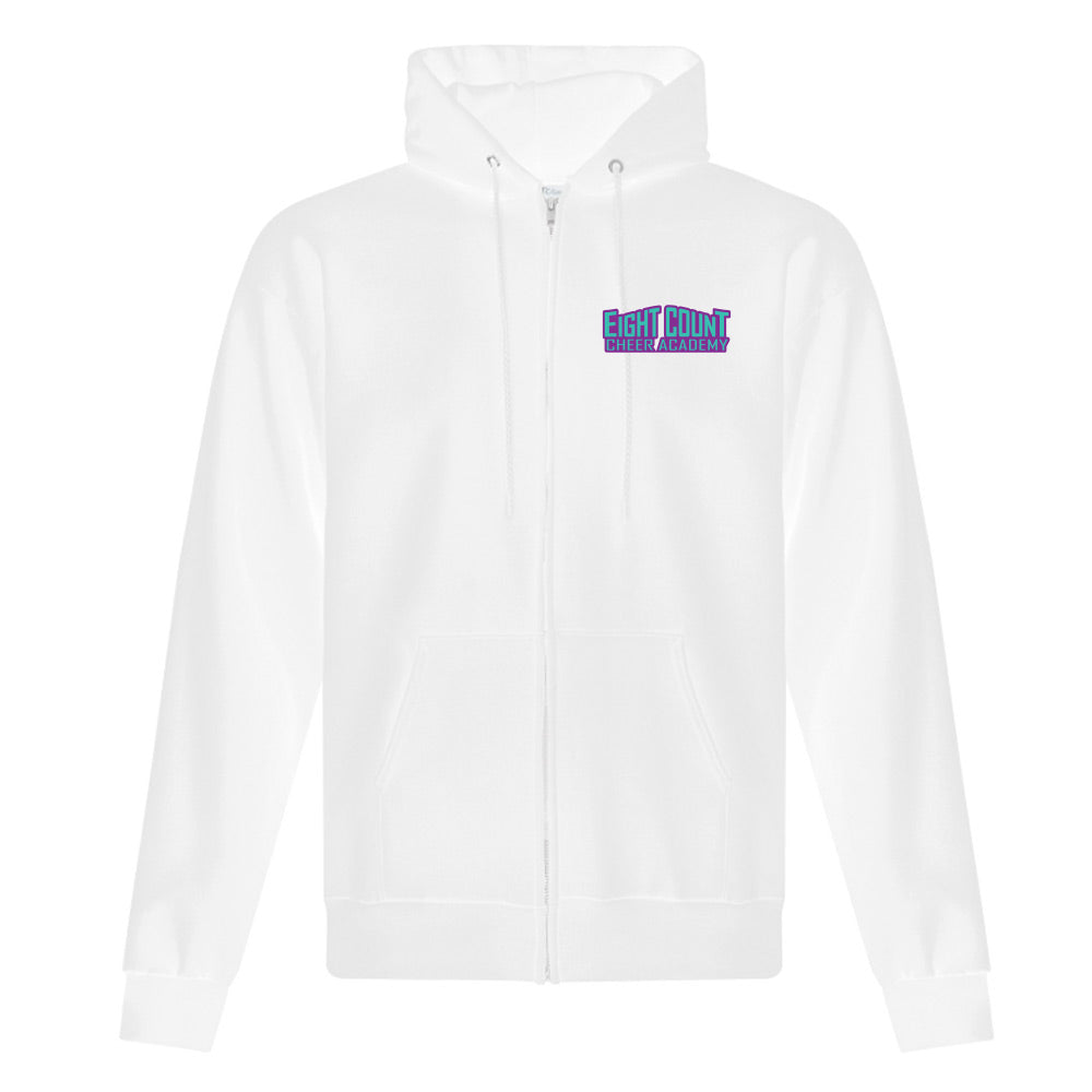 Eight Count Cheer Adult Fleece Full Zip Hooded Sweatshirt