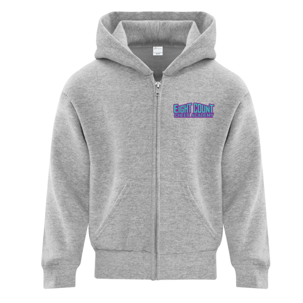 Eight Count Cheer Youth Fleece Full Zip Hooded Sweatshirt