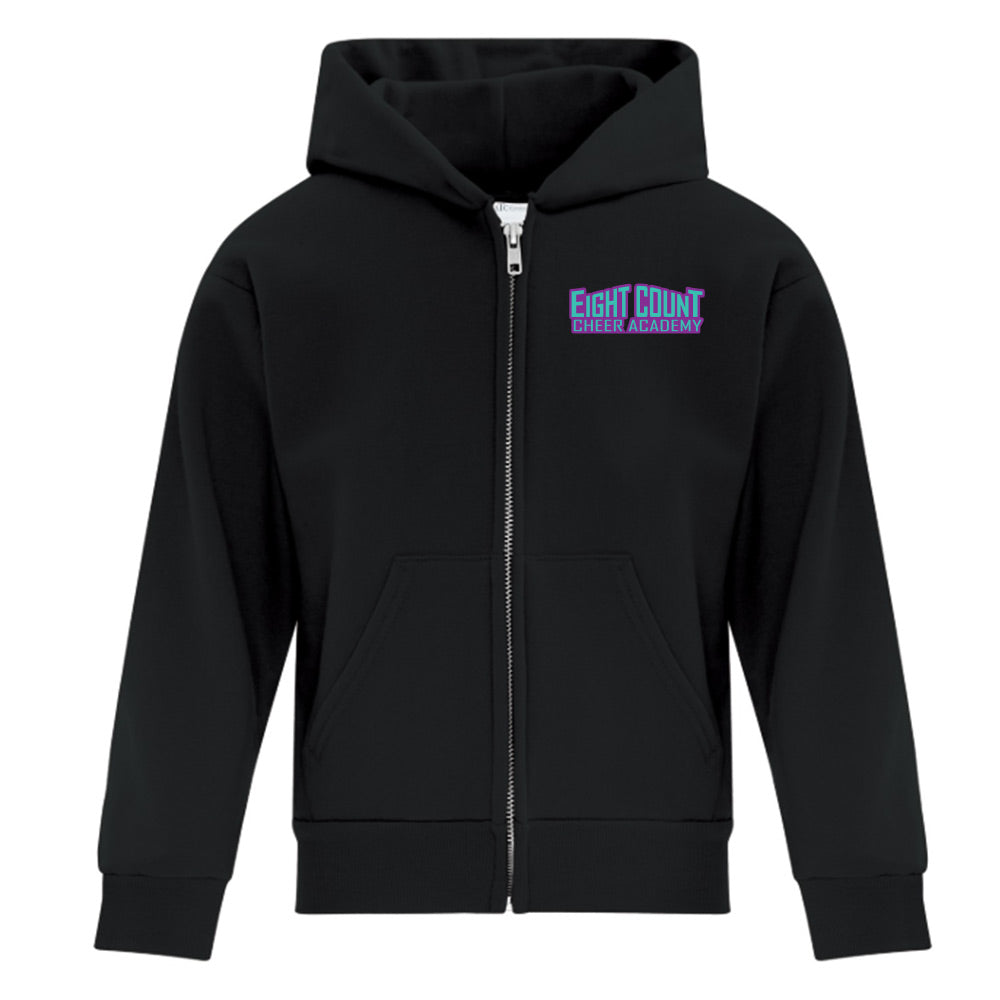 Eight Count Cheer Youth Fleece Full Zip Hooded Sweatshirt