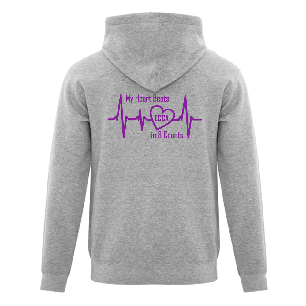 Eight Count Cheer Youth Fleece Full Zip Hooded Sweatshirt