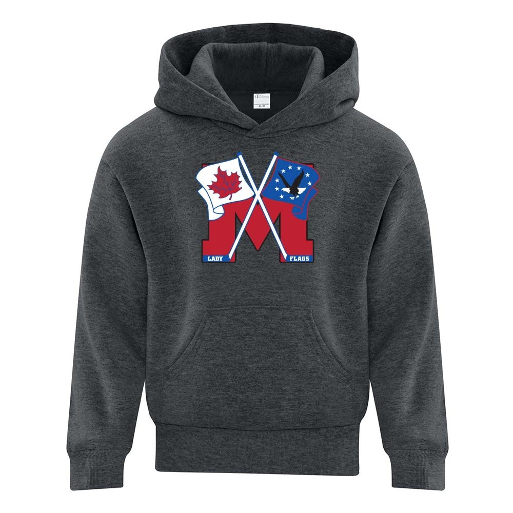 Mooretown Lady Flags Youth Fleece Hooded Sweatshirt
