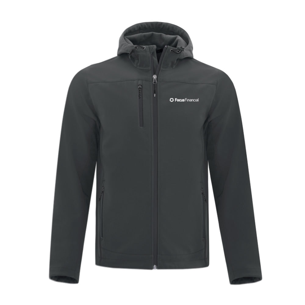 Focus Financial Adult Everyday Hooded Water Repellent Soft Shell Jacket