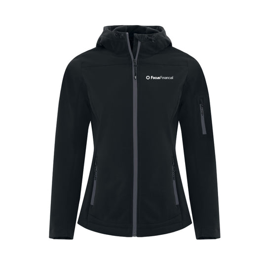 Focus Financial Ladies' Everyday Hooded Water Repellent Soft Shell Jacket