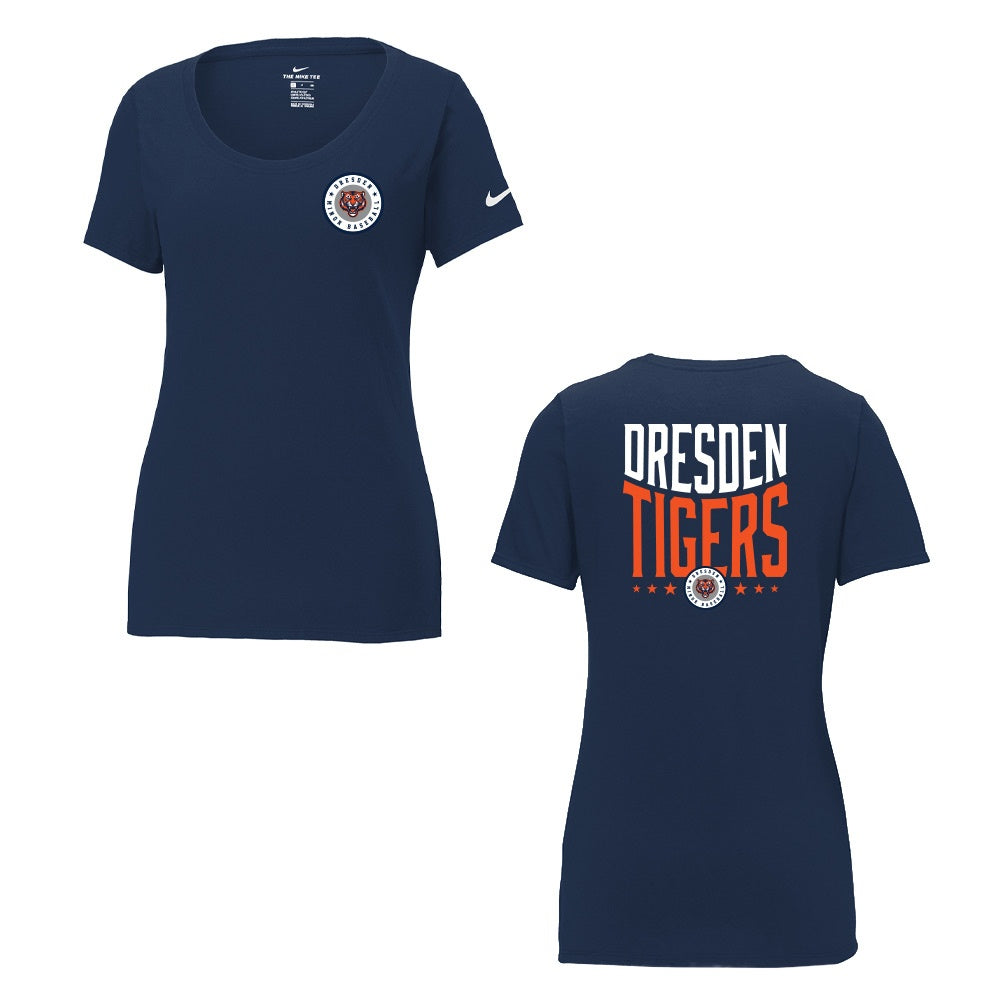 Dresden Minor Baseball Ladies' Nike Dri-FIT Cotton/Poly Scoop Neck Tee