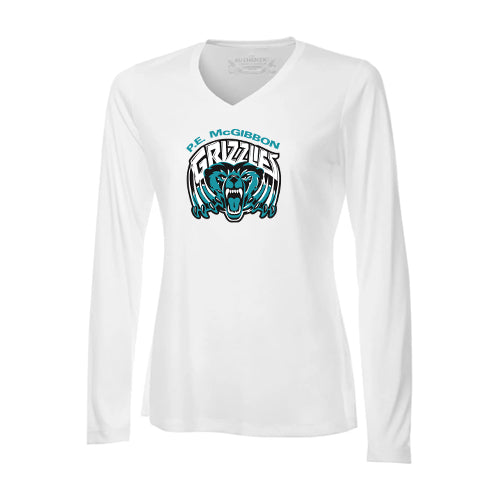 PE McGibbon Staff Ladies' Pro Team Long Sleeve V-Neck T-Shirt