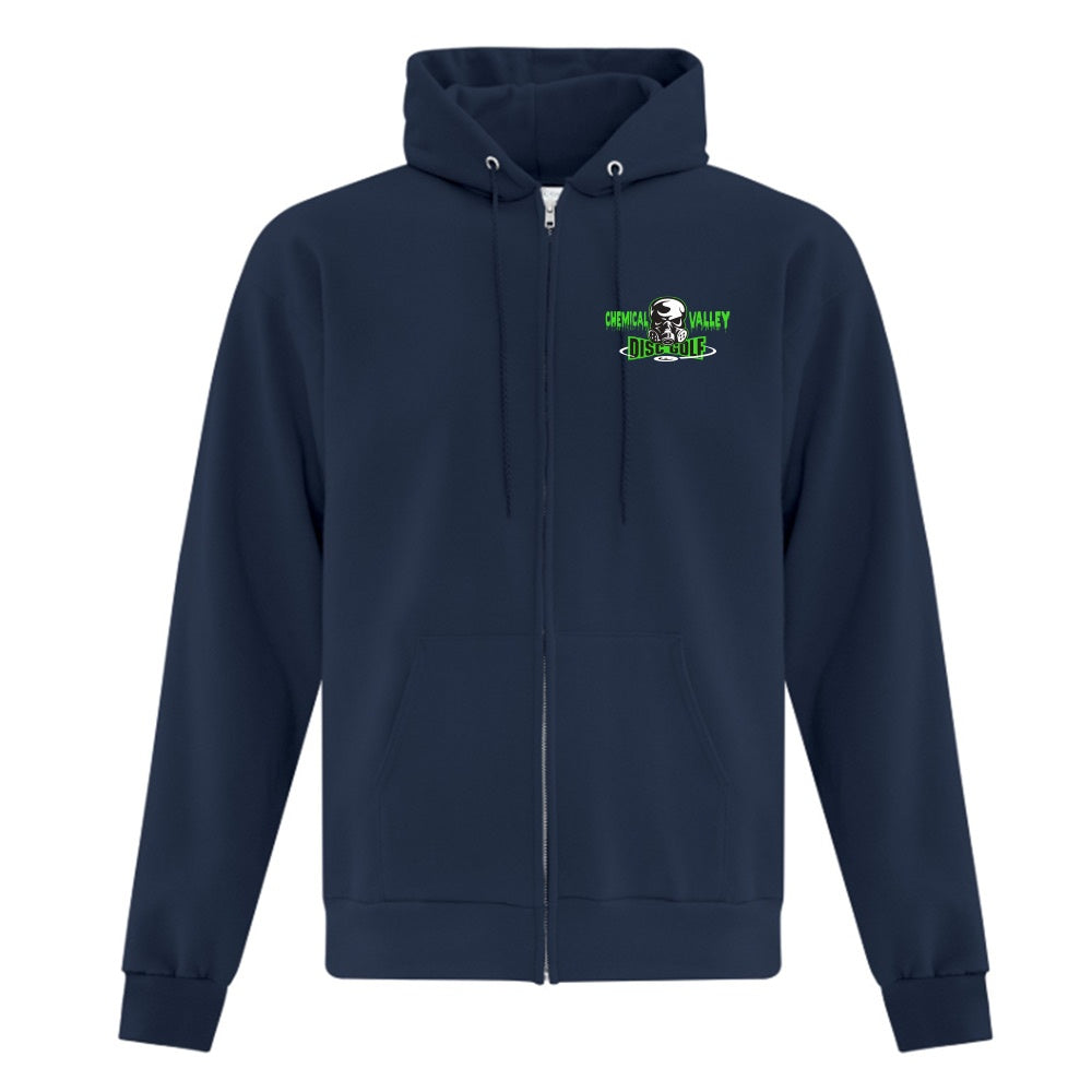 Chem Valley Disc Golf Adult Fleece Full Zip Hooded Sweatshirt