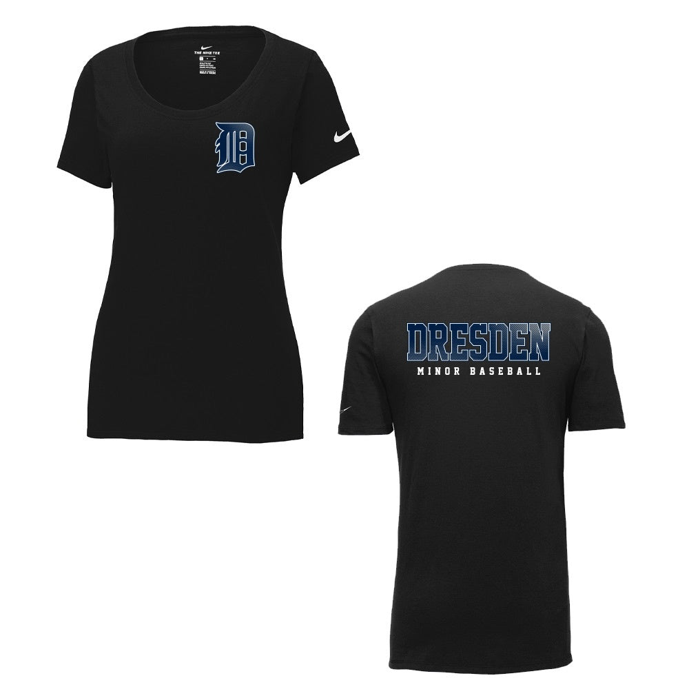 Dresden Minor Baseball Ladies' Nike Dri-FIT Cotton/Poly Scoop Neck Tee