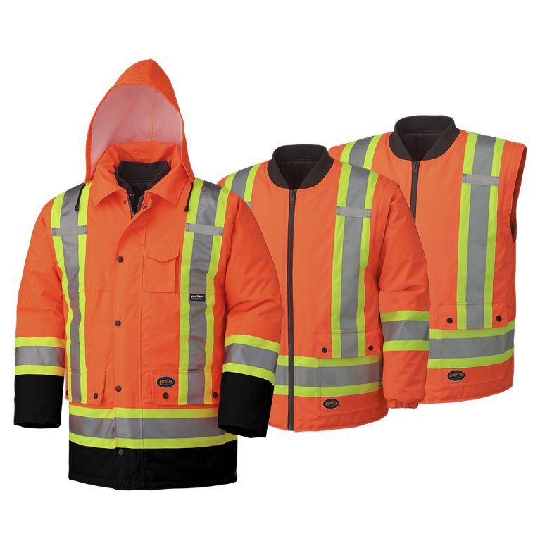 HI-VIZ 100% WATERPROOF 6-IN-1 PARKA