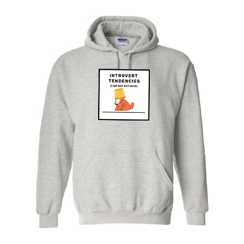 Introvert Tendencies Cotton Hooded Sweatshirt