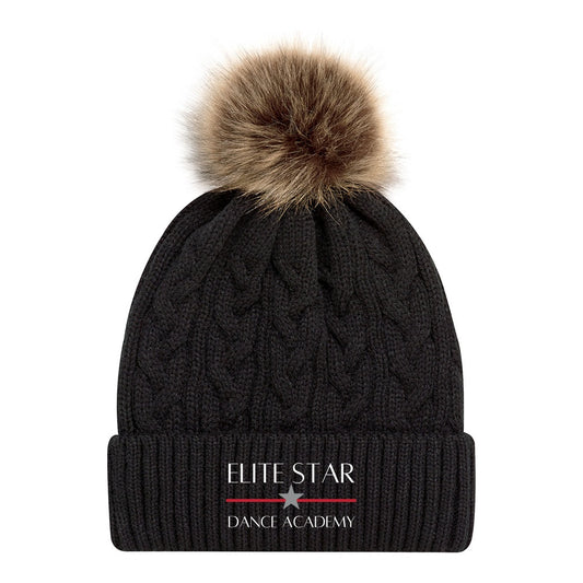Elite Star Dance Faux Fur Pom Pom Cuff Toque