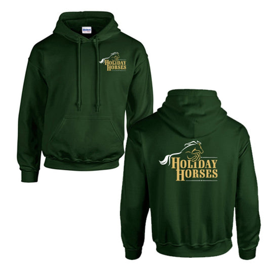 Holiday Horses - Adult Fleece Hooded Sweatshirt