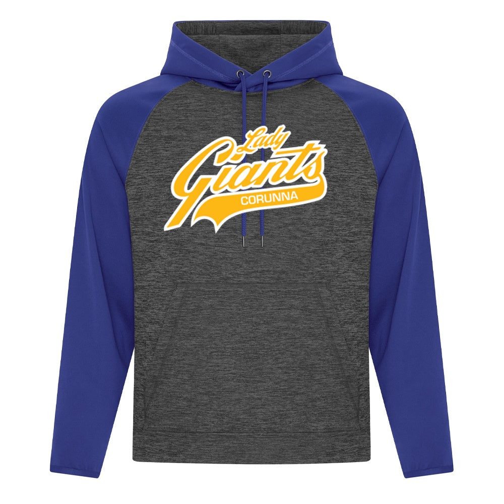 Corunna Lady Giants Adult Heather Fleece Two Tone Hoodie