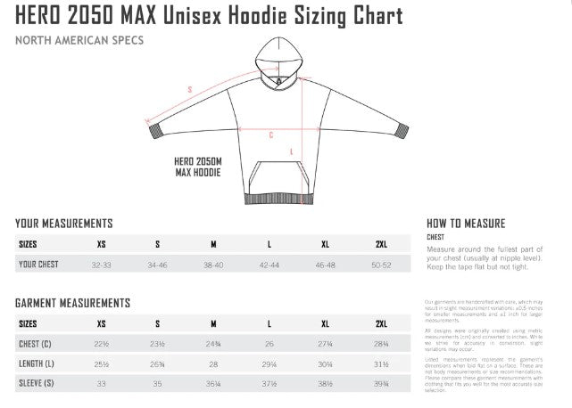 Unisex Sizing Chart