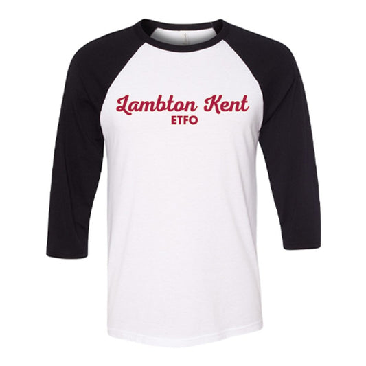 Lambton Kent ETFO Adult Three-Quarter Sleeve Baseball Tee