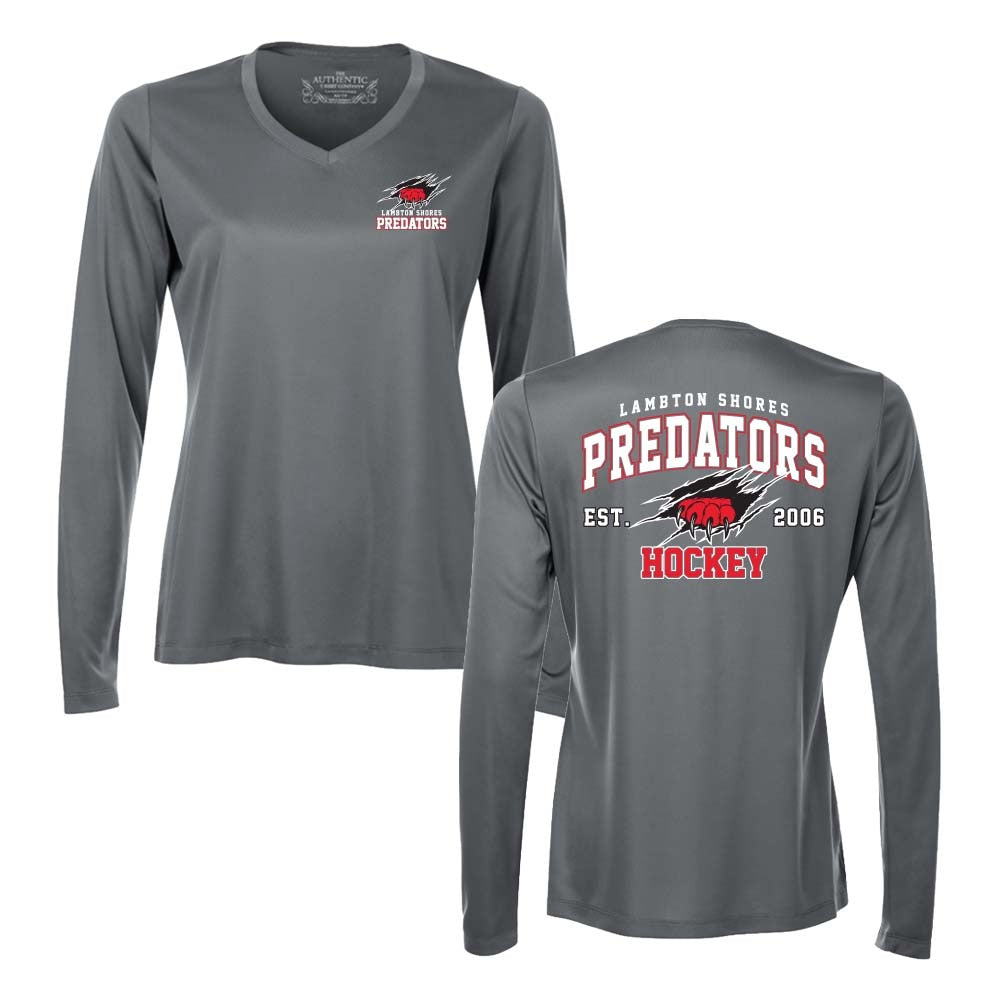 Lambton Shores Predators Ladies' Pro Team Long Sleeve V-Neck