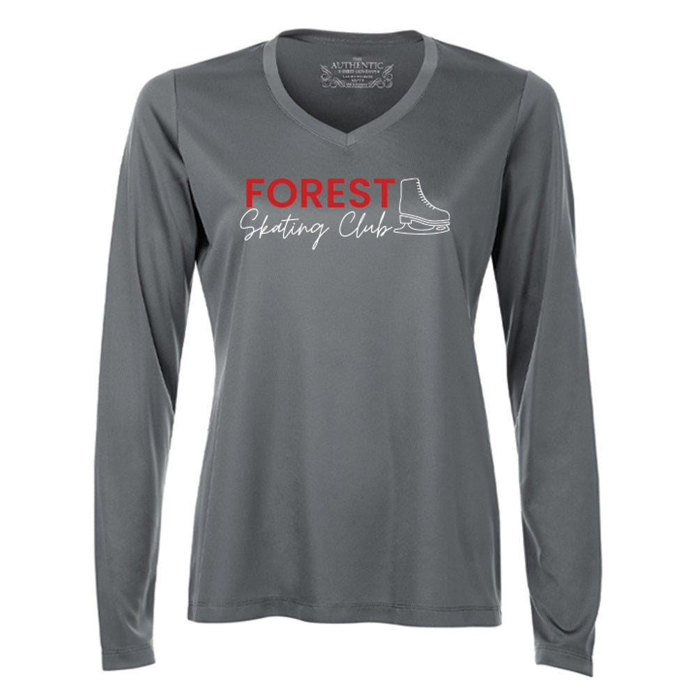Forest Skating Club Ladies' Pro Team Long Sleeve V-Neck T-Shirt