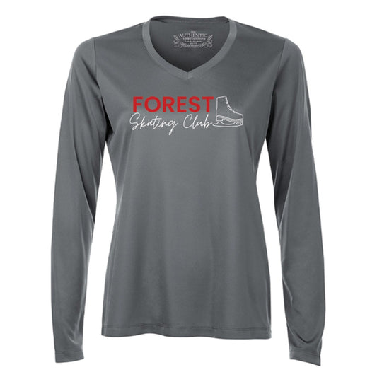 Forest Skating Club Ladies' Pro Team Long Sleeve V-Neck T-Shirt