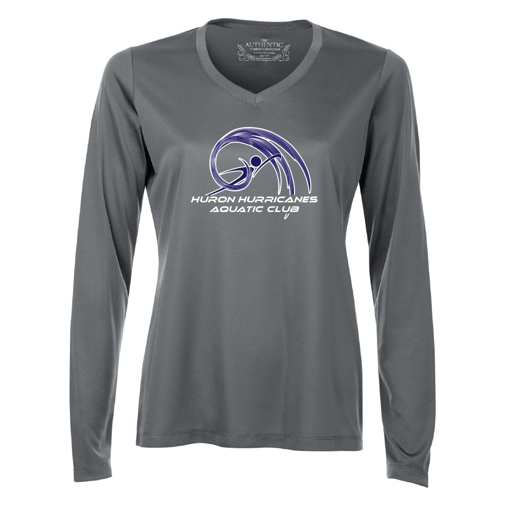 Huron Hurricanes Ladies' Pro Team Long Sleeve V-Neck T-Shirt
