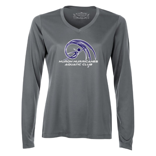 Huron Hurricanes Ladies' Pro Team Long Sleeve V-Neck T-Shirt