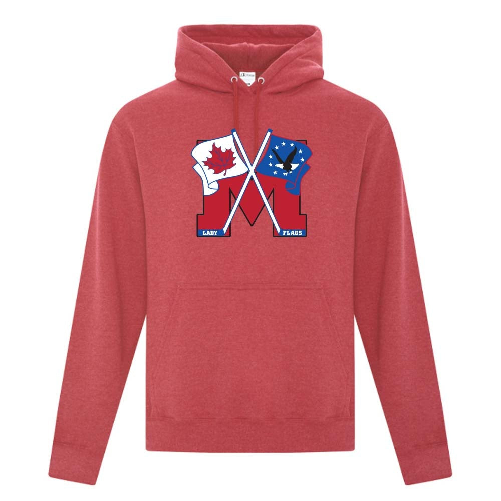 Mooretown Lady Flags Adult Fleece Hooded Sweatshirt