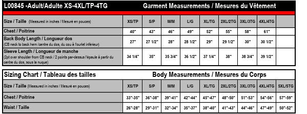 Unisex Sizing Chart