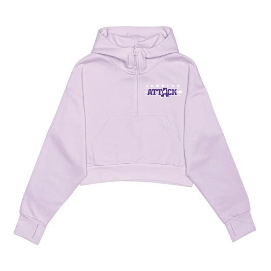 Lambton Attack Adult Cropped Drop Shoulder 1/2 Zip Hoodie