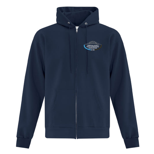 Lambton County Road Supervisors Adult Fleece Full Zip Hooded Sweatshirt