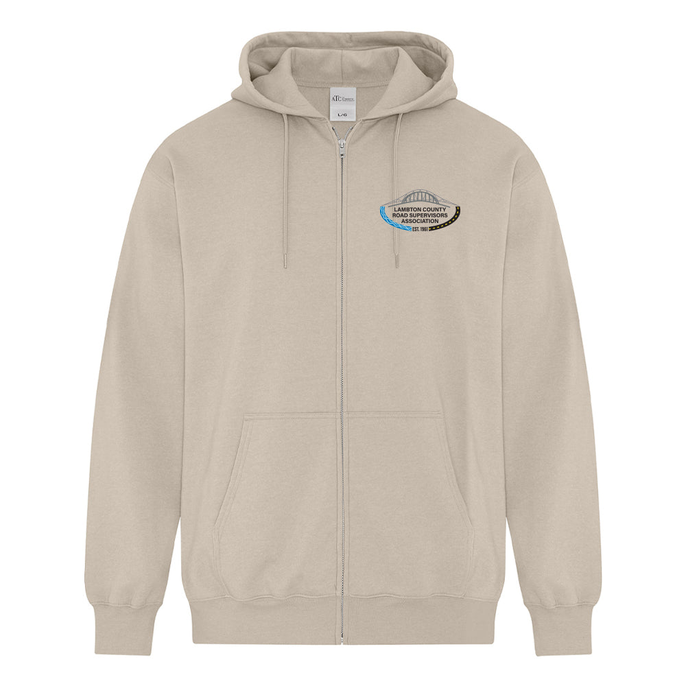 Lambton County Road Supervisors Adult Fleece Full Zip Hooded Sweatshirt