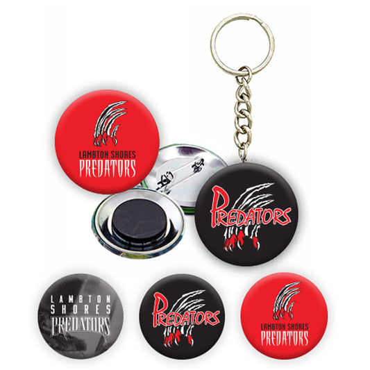 Lambton Shores Predators Button, Magnet, Keychain
