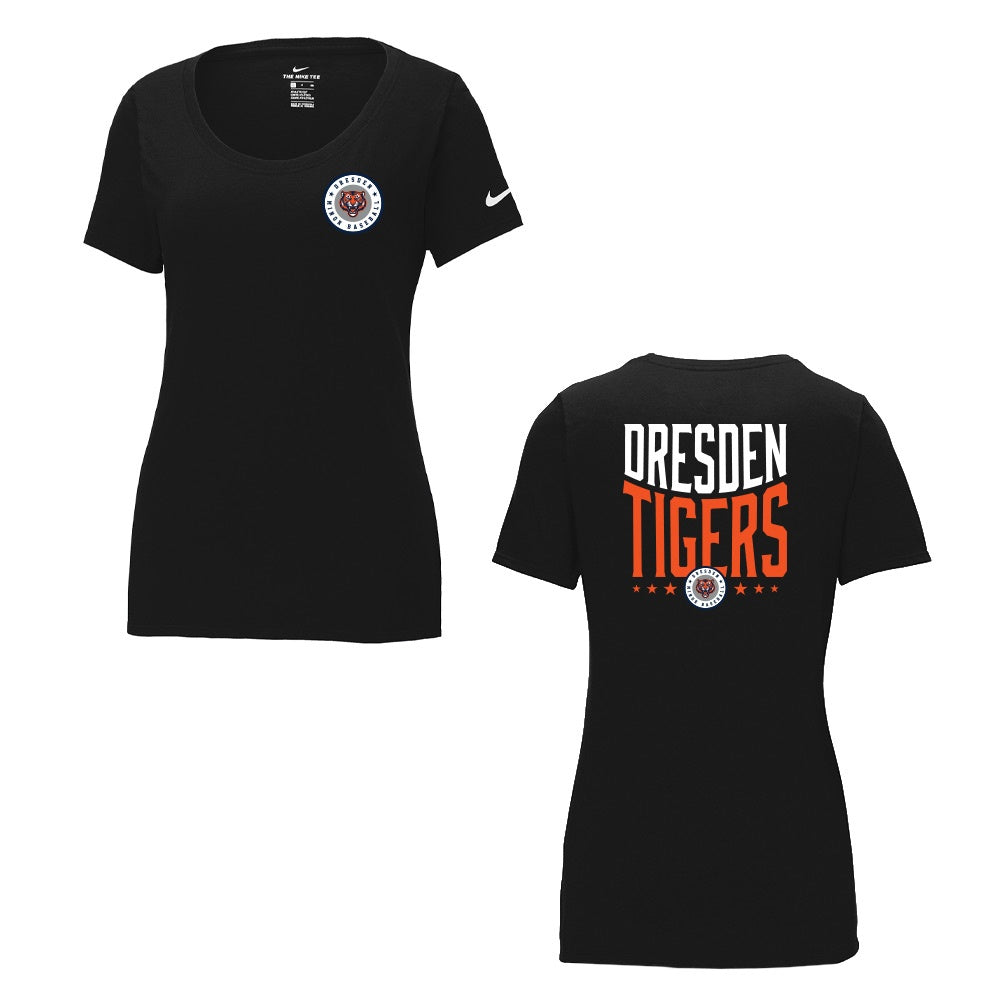 Dresden Minor Baseball Ladies' Nike Dri-FIT Cotton/Poly Scoop Neck Tee