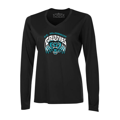 PE McGibbon Staff Ladies' Pro Team Long Sleeve V-Neck T-Shirt