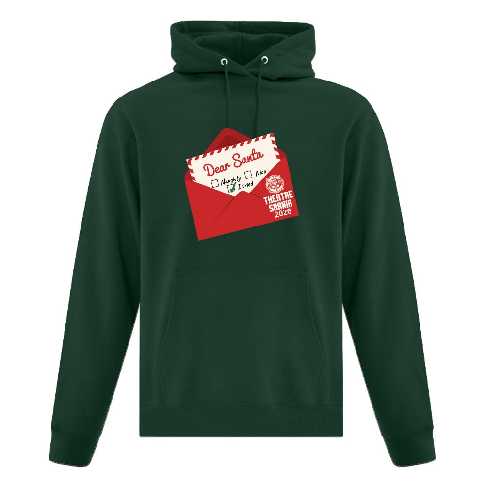 Dear Santa Adult Fleece Hooded Sweatshirt