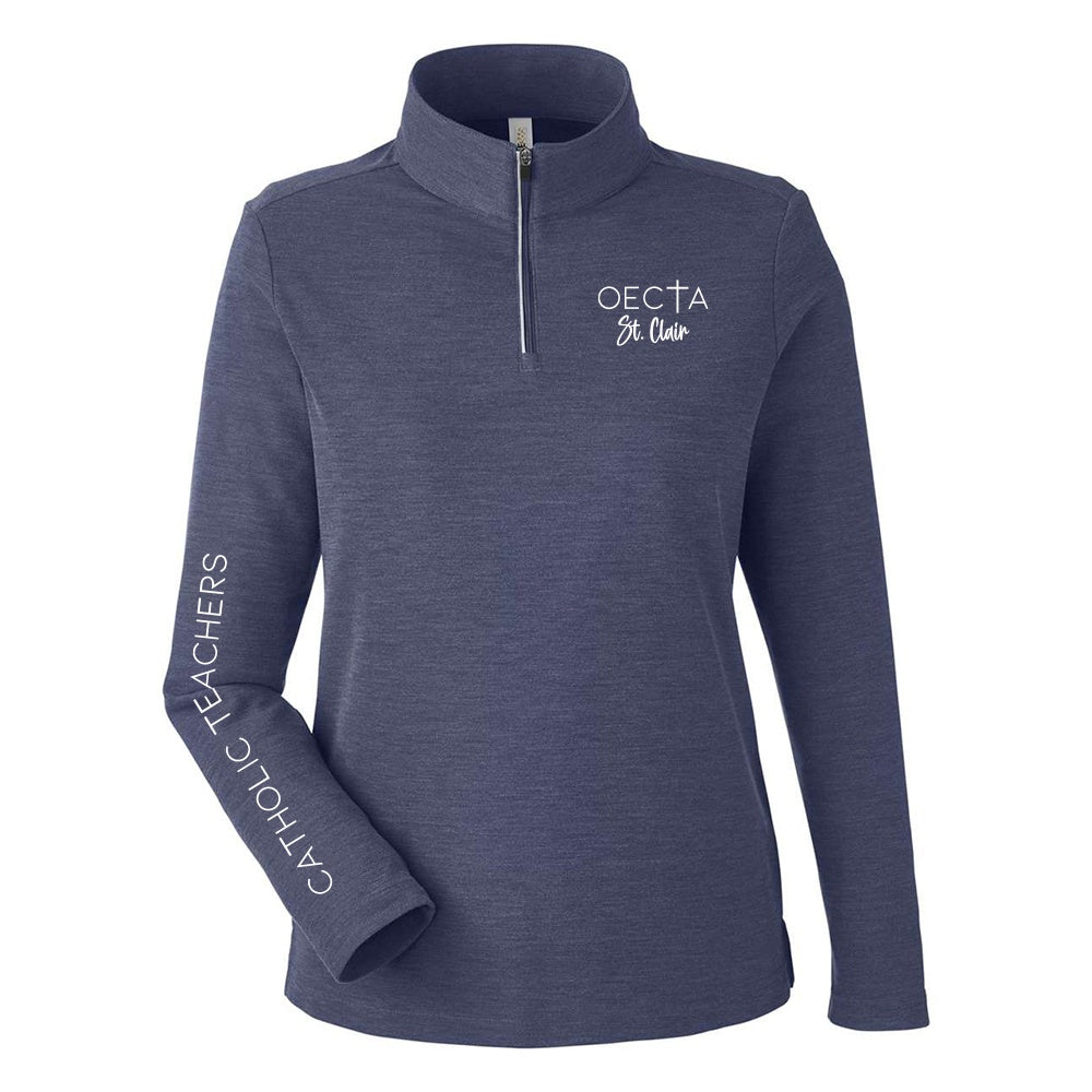 OECTA St. Clair Ladies' Fusion ChromaSoft Pique Quarter-Zip Pullover
