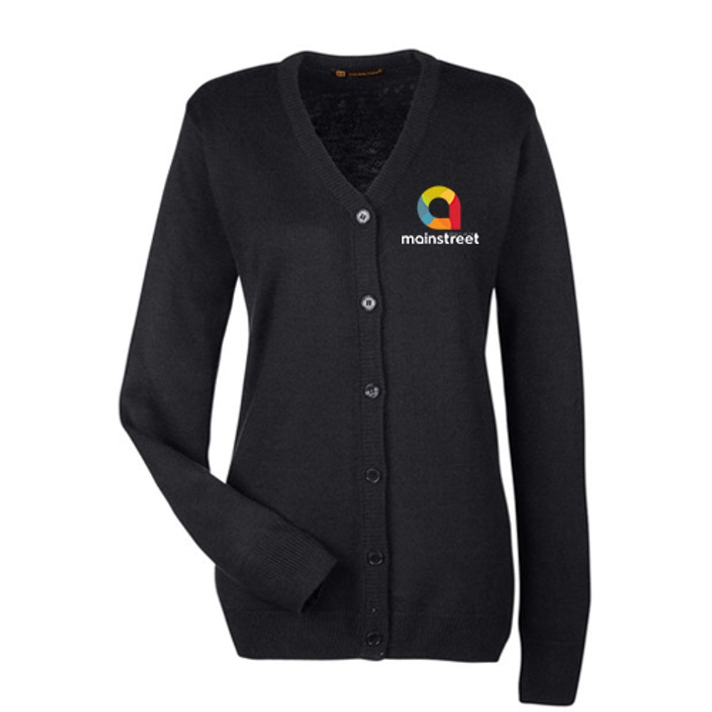 Ladies' Harriton Pilbloc™ V-Neck Button Cardigan Sweater