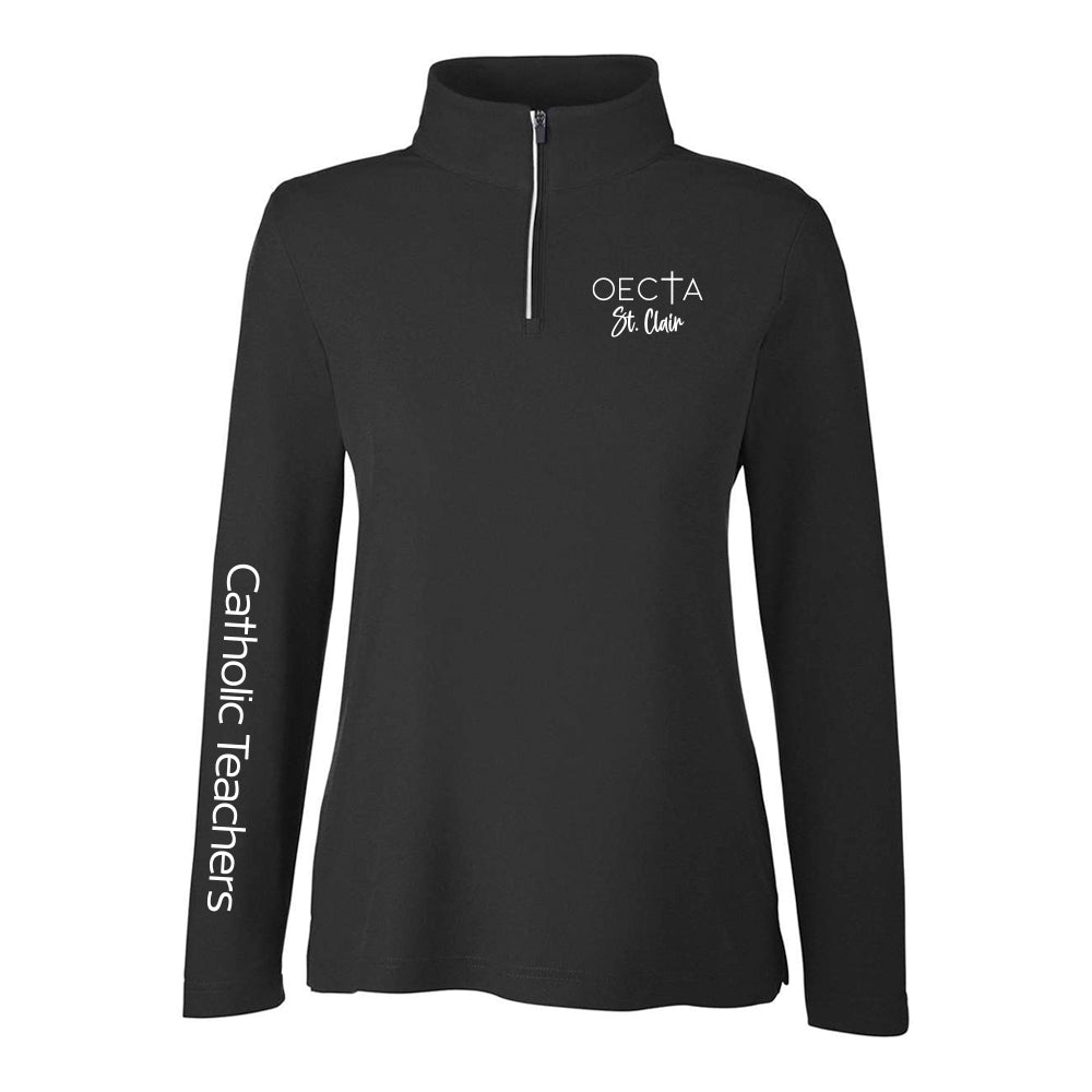 OECTA St. Clair Ladies' Fusion ChromaSoft Pique Quarter-Zip Pullover