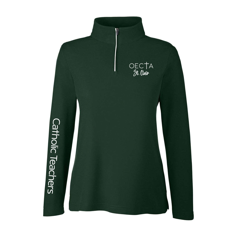 OECTA St. Clair Ladies' Fusion ChromaSoft Pique Quarter-Zip Pullover