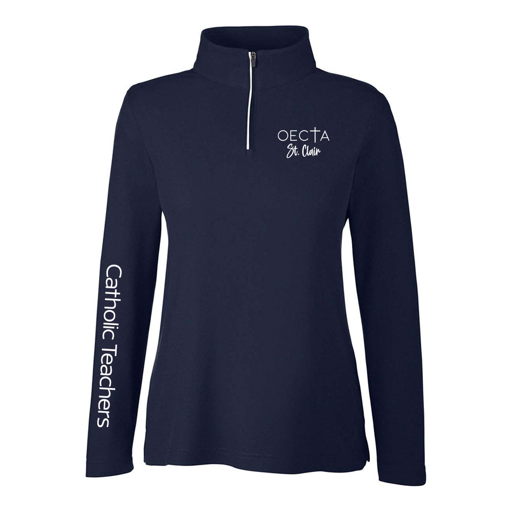 OECTA St. Clair Ladies' Fusion ChromaSoft Pique Quarter-Zip Pullover