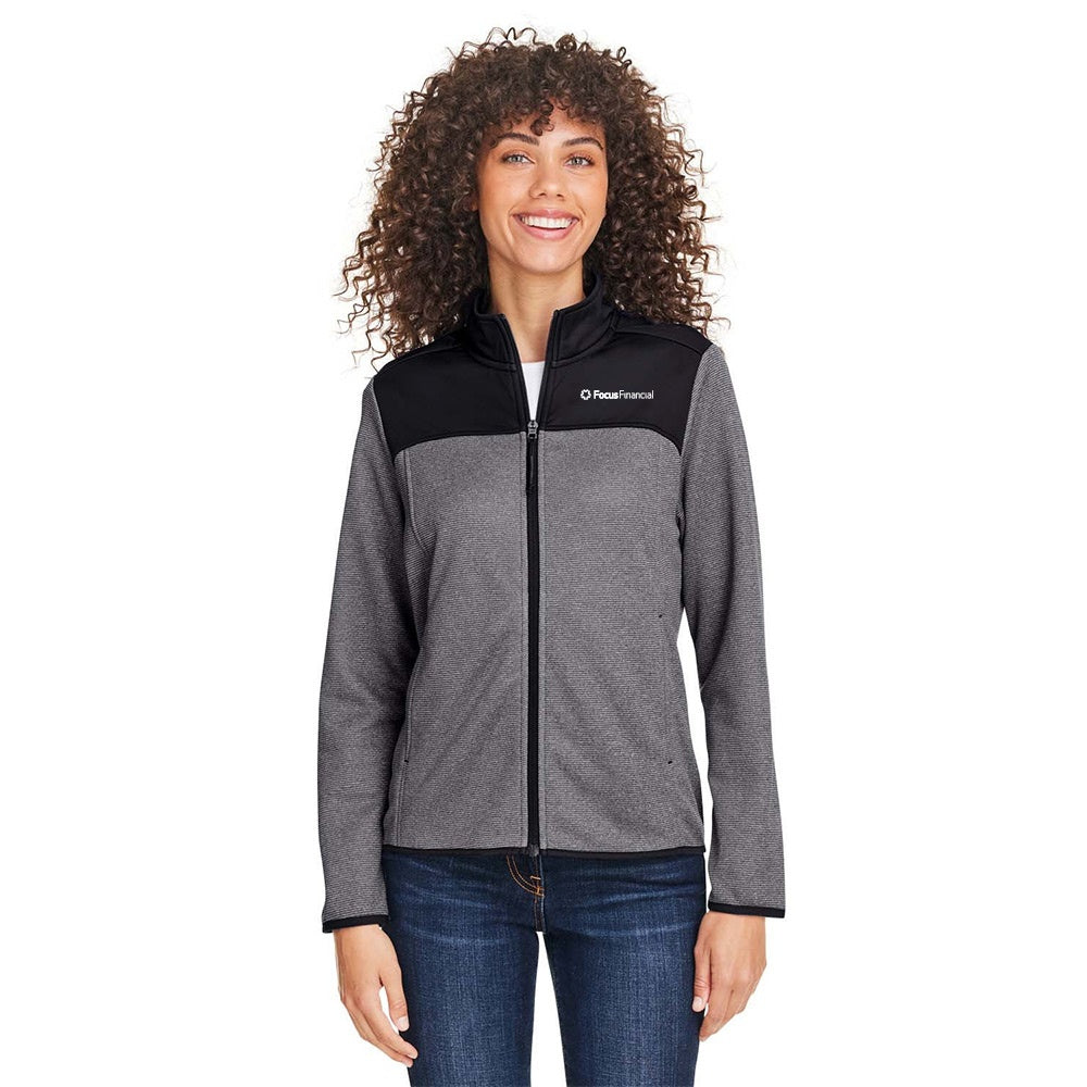 Focus Financial Ladies' Venture Heathered Stripe Hybrid Jacket