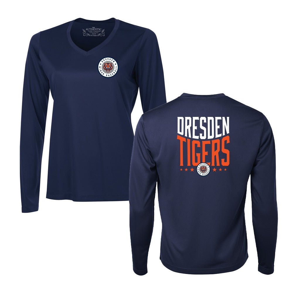 Dresden Minor Baseball Ladies' Pro Team Long Sleeve V-Neck