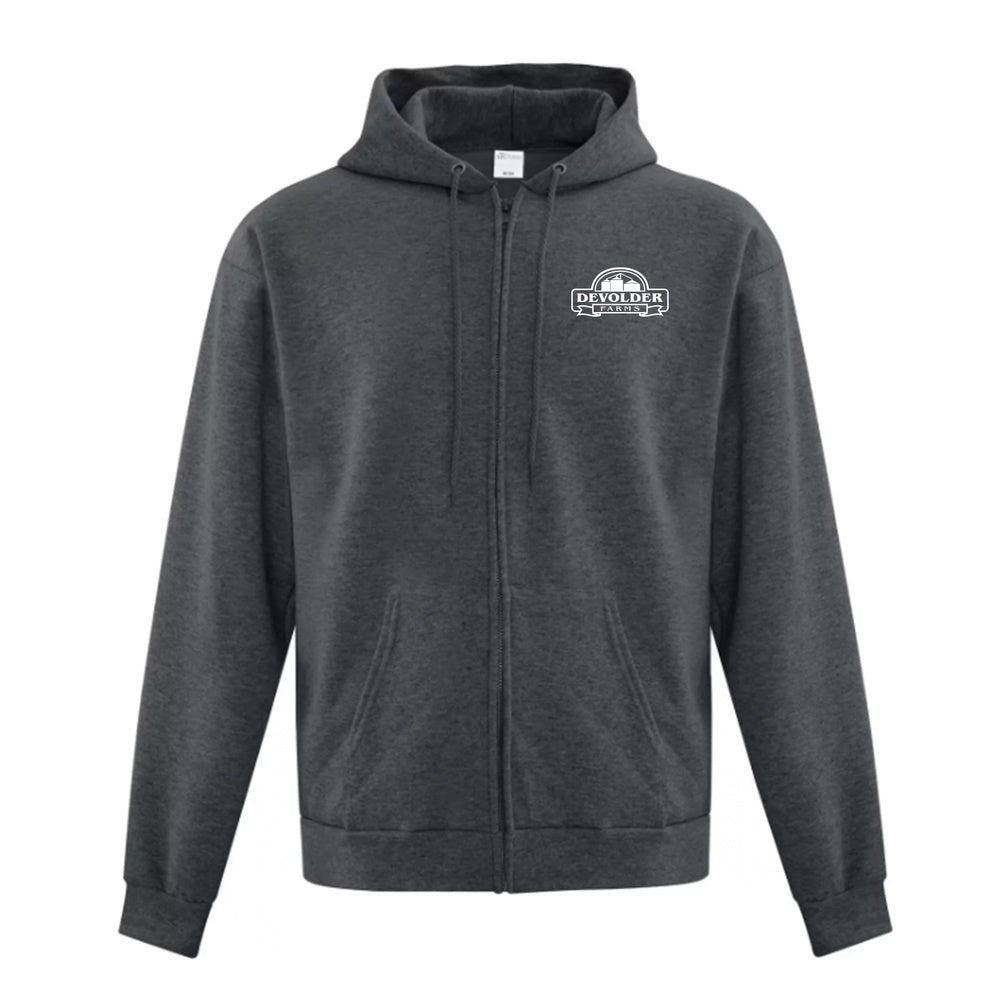 Devolder Farms Adult Everyday Fleece Full Zip Hooded Sweatshirt
