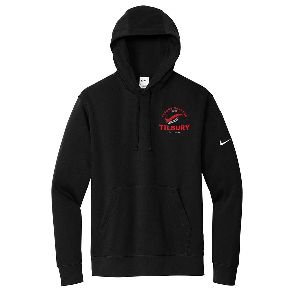 Tilbury Figure Skating Adult Nike Club Fleece Sleeve Swoosh Pullover Hoodie (Alt. Logo)