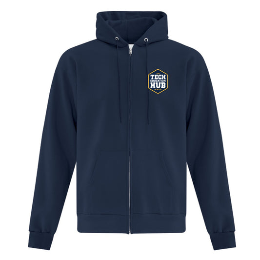 Technological Education Hub Adult Fleece Full Zip Hooded Sweatshirt
