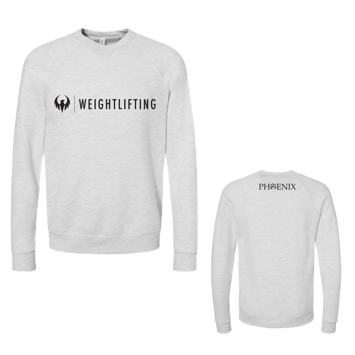 Phoenix Weightlifting Adult Bella + Canvas Sponge Fleece Raglan Crewneck Sweatshirt