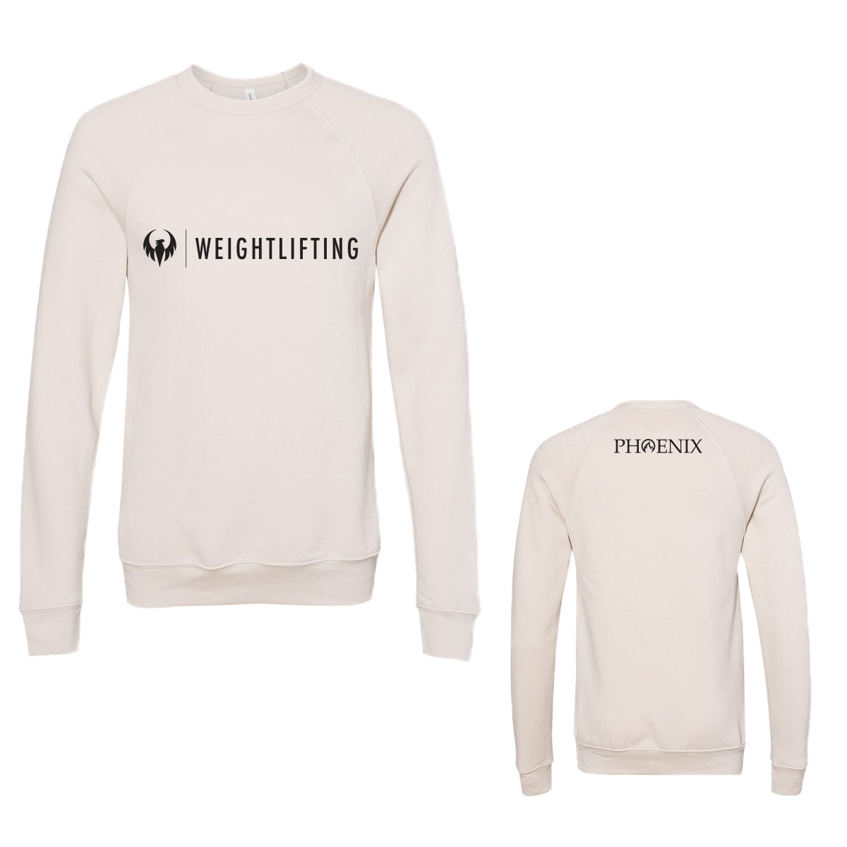 Phoenix Weightlifting Adult Bella + Canvas Sponge Fleece Raglan Crewneck Sweatshirt