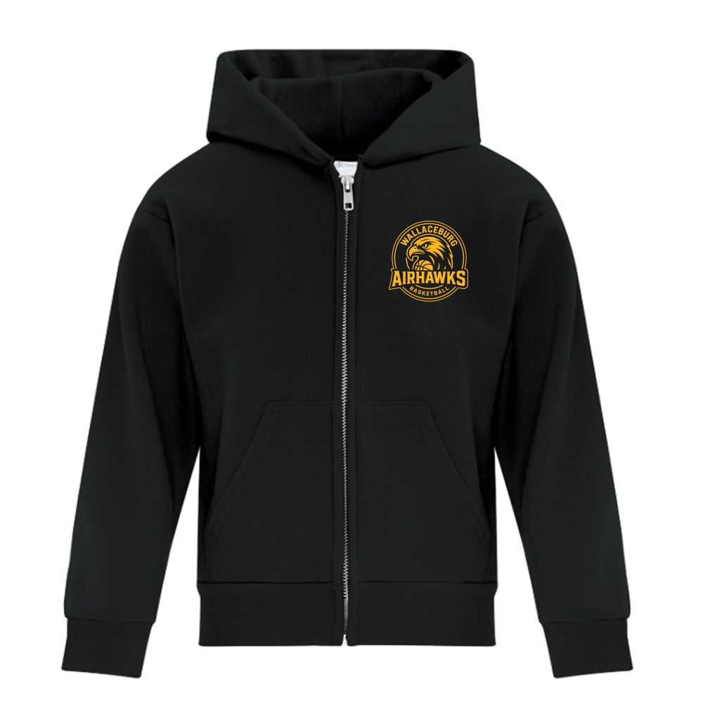Wallaceburg Airhawks Youth Everyday Fleece Full Zip Hooded Sweatshirt