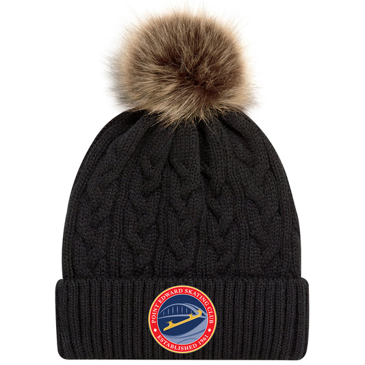 Point Edward Skating Faux Fur Pom Pom Cuff Toque