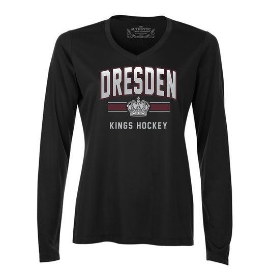 Dresden Jr Kings Ladies' Pro Team Long Sleeve V-Neck