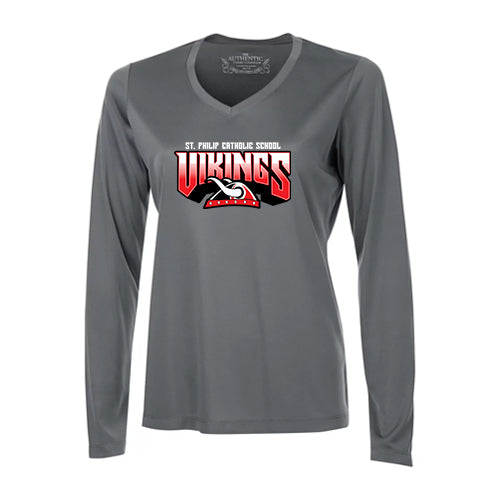St Philip Ladies' Pro Team Long Sleeve V-Neck T-Shirt