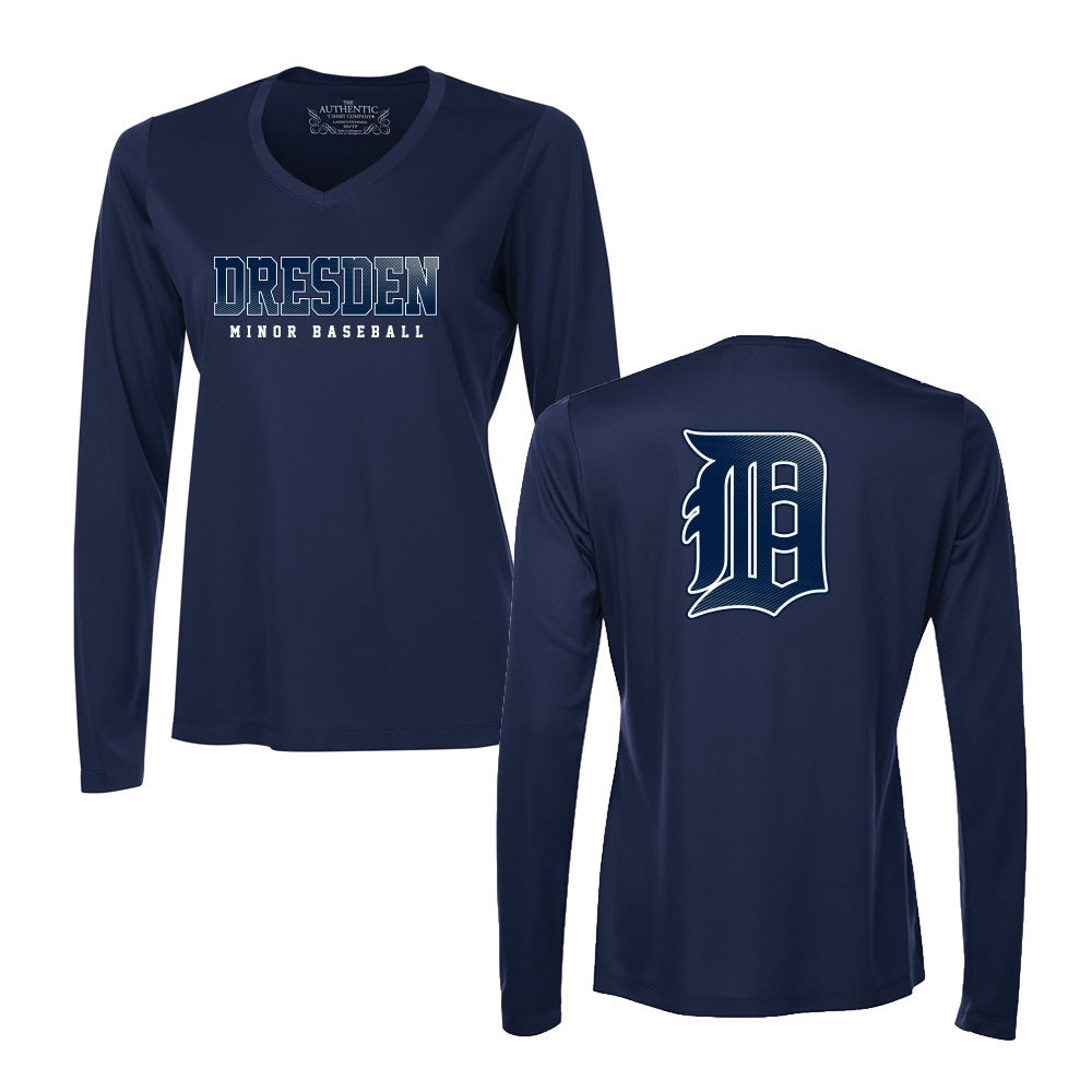Dresden Minor Baseball Ladies' Pro Team Long Sleeve V-Neck
