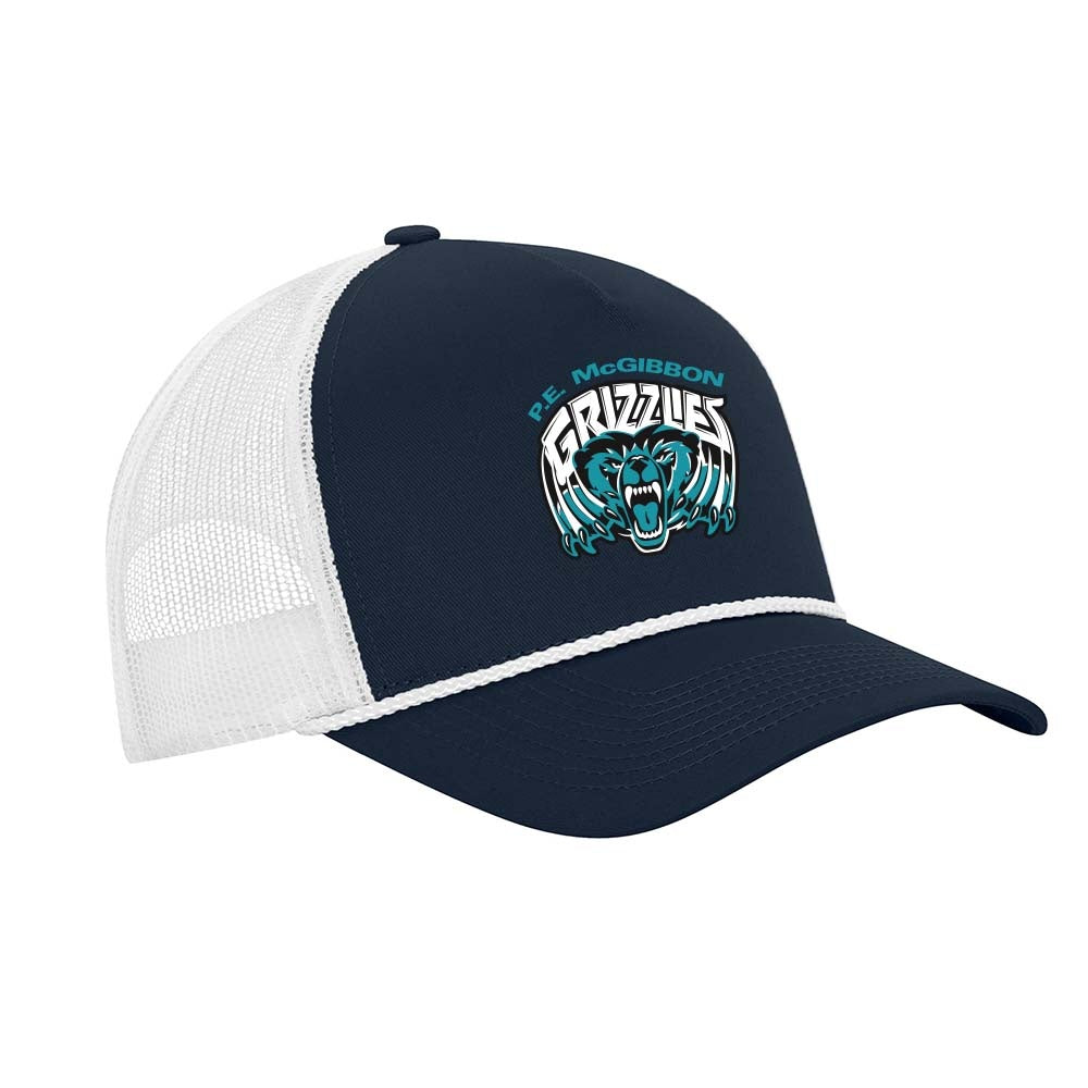 PE McGibbon Cotton Twill 5-Panel Trucker Rope Cap